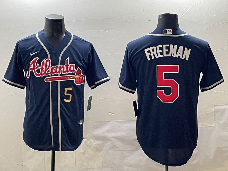 Men Atlanta Braves #5 Freeman Blue Game 2025 Nike MLB Jersey style 2